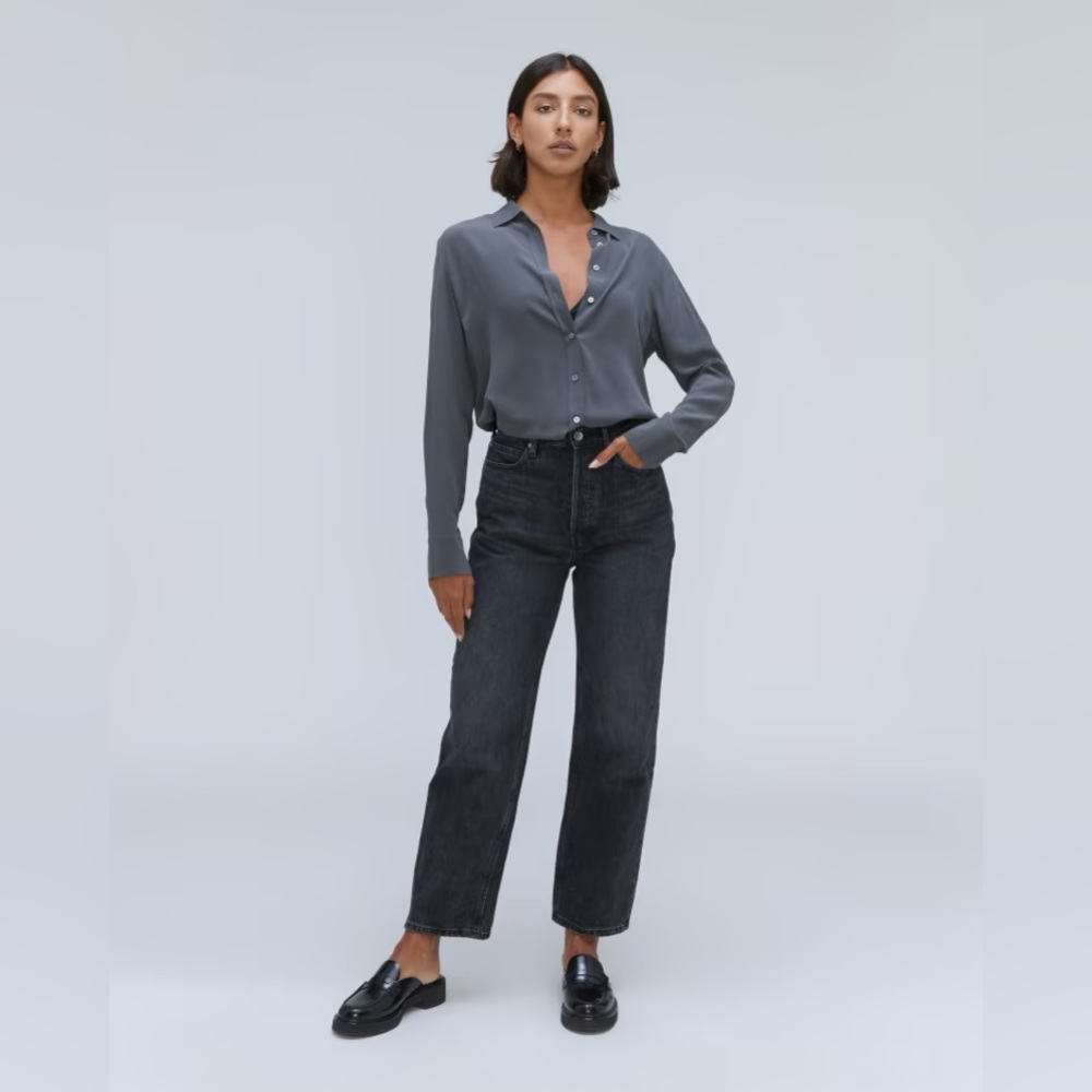Everlane The Ridgid Way High Jean in Worn-in-Black!